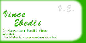 vince ebedli business card